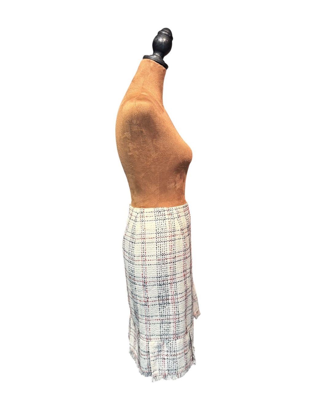 Classic Plaid Tweed Pencil Skirt