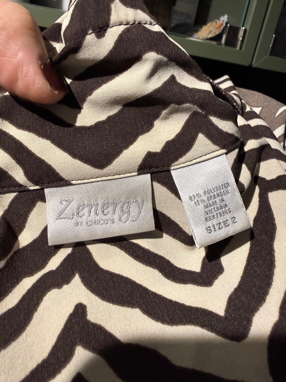 Zenergy by Chico's Zebra Print Jacket