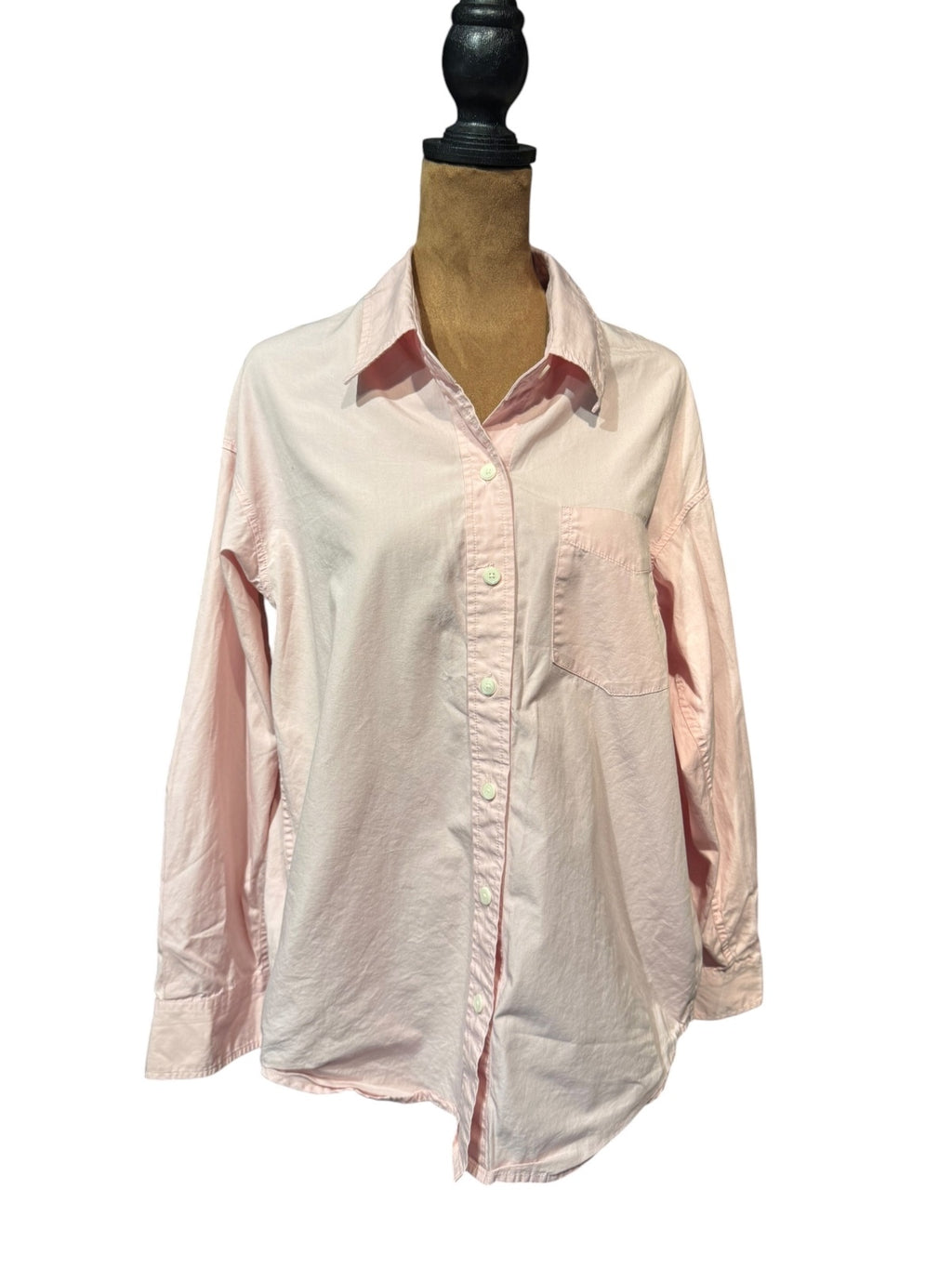 Aritzia Wilfred Free Light Pink Button-Up Shirt