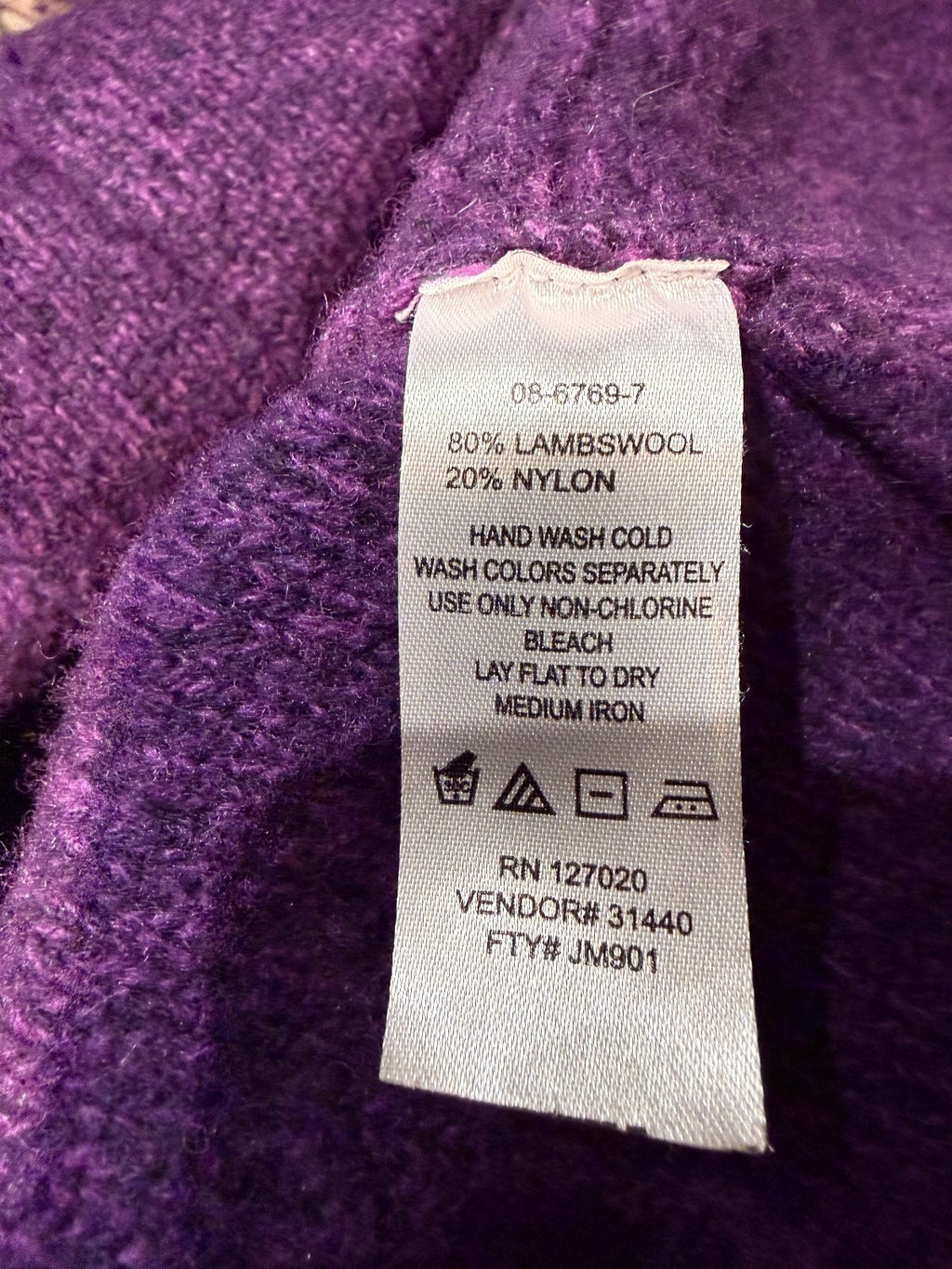 Chadwicks Purple Lambswool Sweater