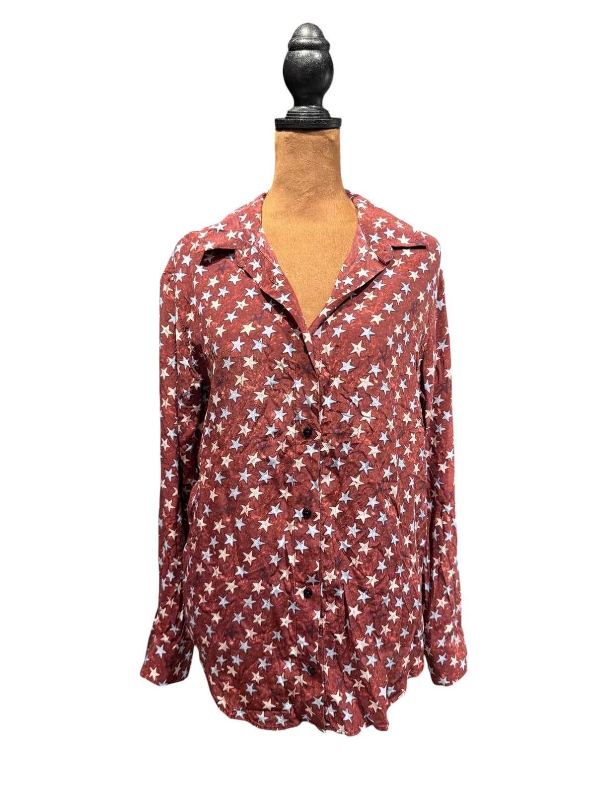 Sandro Paris Star-Print Button-Up Shirt