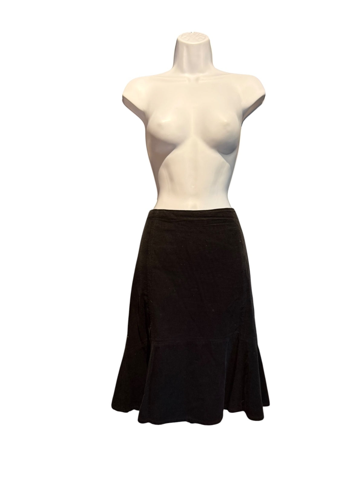Boden Black Corduroy Flared Skirt