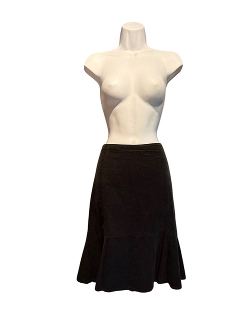 Boden Black Corduroy Flared Skirt