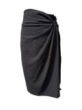 St. John Black Draped Pencil Skirt