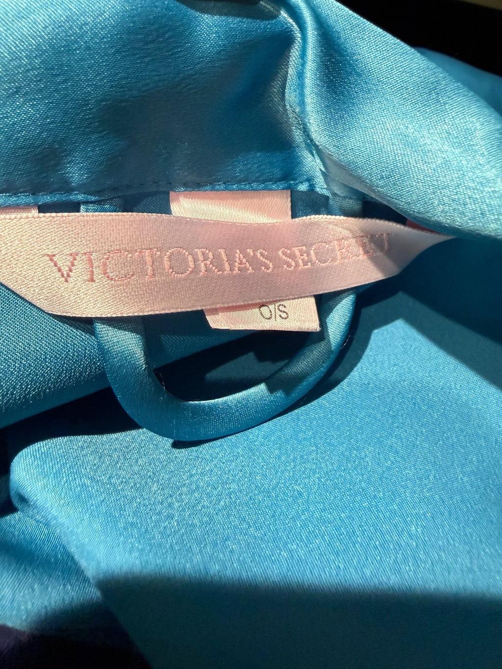 Victoria's Secret Blue Satin Kimono Robe with Belt
