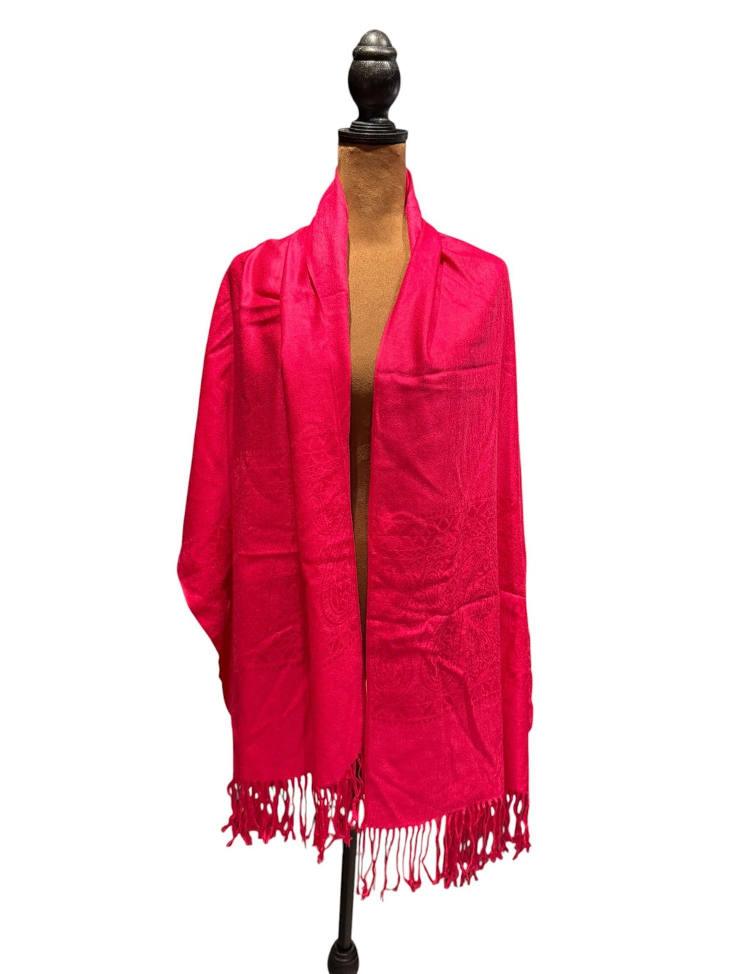 Luxurious Hot Pink Pashmina Shawl - 70% Cashmere, 30% Silk
