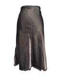 Barbizon Vintage Black Satin Slip Skirt with Lace Trim