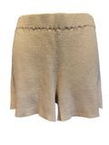 Zulu & Zephyr Cream White & Gold Metallic Knit Shorts