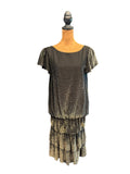 Vintage 80s Sears “The Fashion Place” Black and Gold Sparkle Dress
