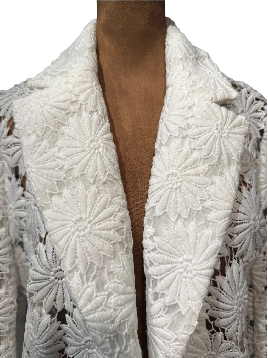 Berek White Floral Lace Blazer Jacket