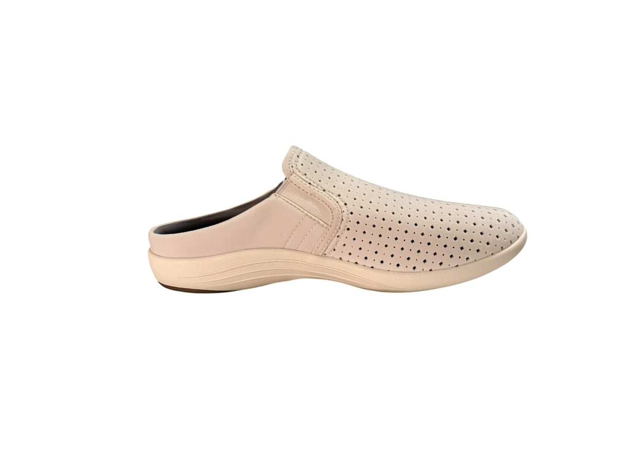 Revitalign Women's Slip-On Clogs Beige Perforated Comfort Shoes