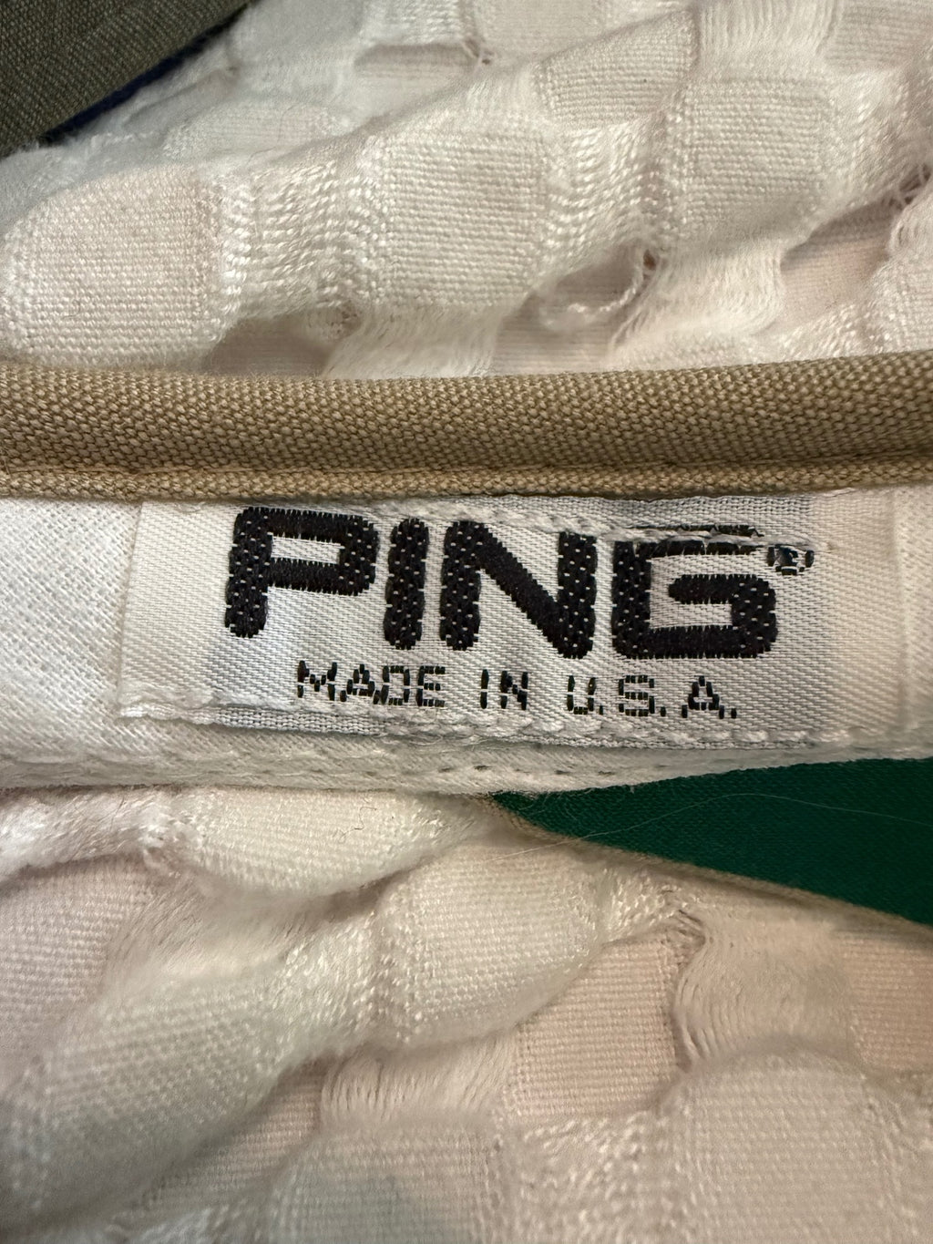 Vintage PING Beige Golf Visor Hat