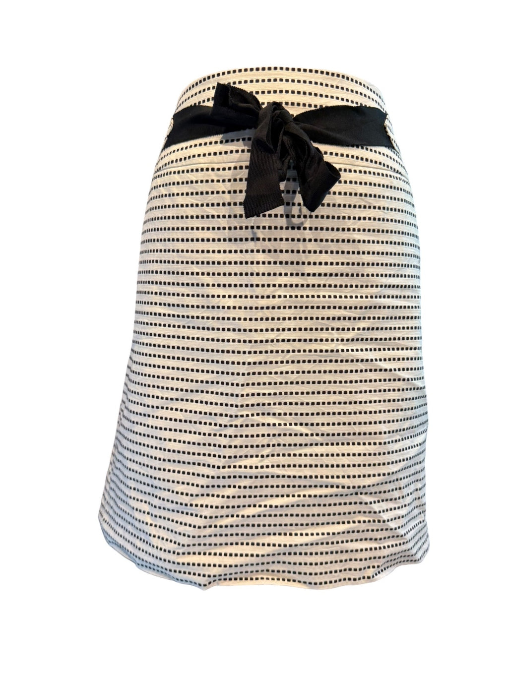 LOFT Women's Black and White Polka Dot Skirt with Bow Tie