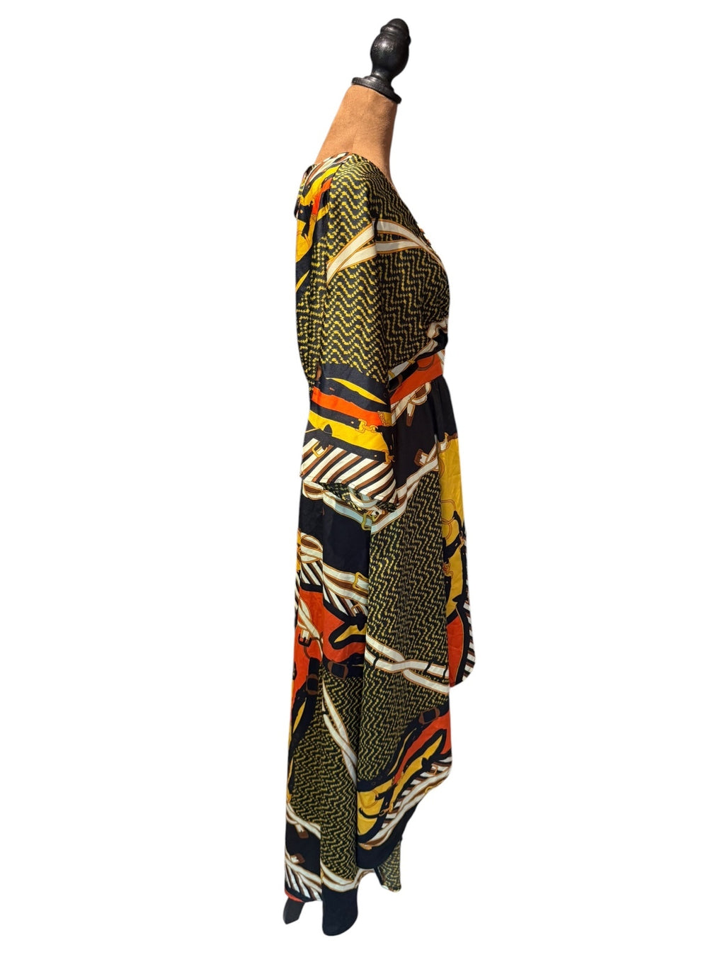 Fashion Nova Printed Long Sleeve Hi Lo Dress
