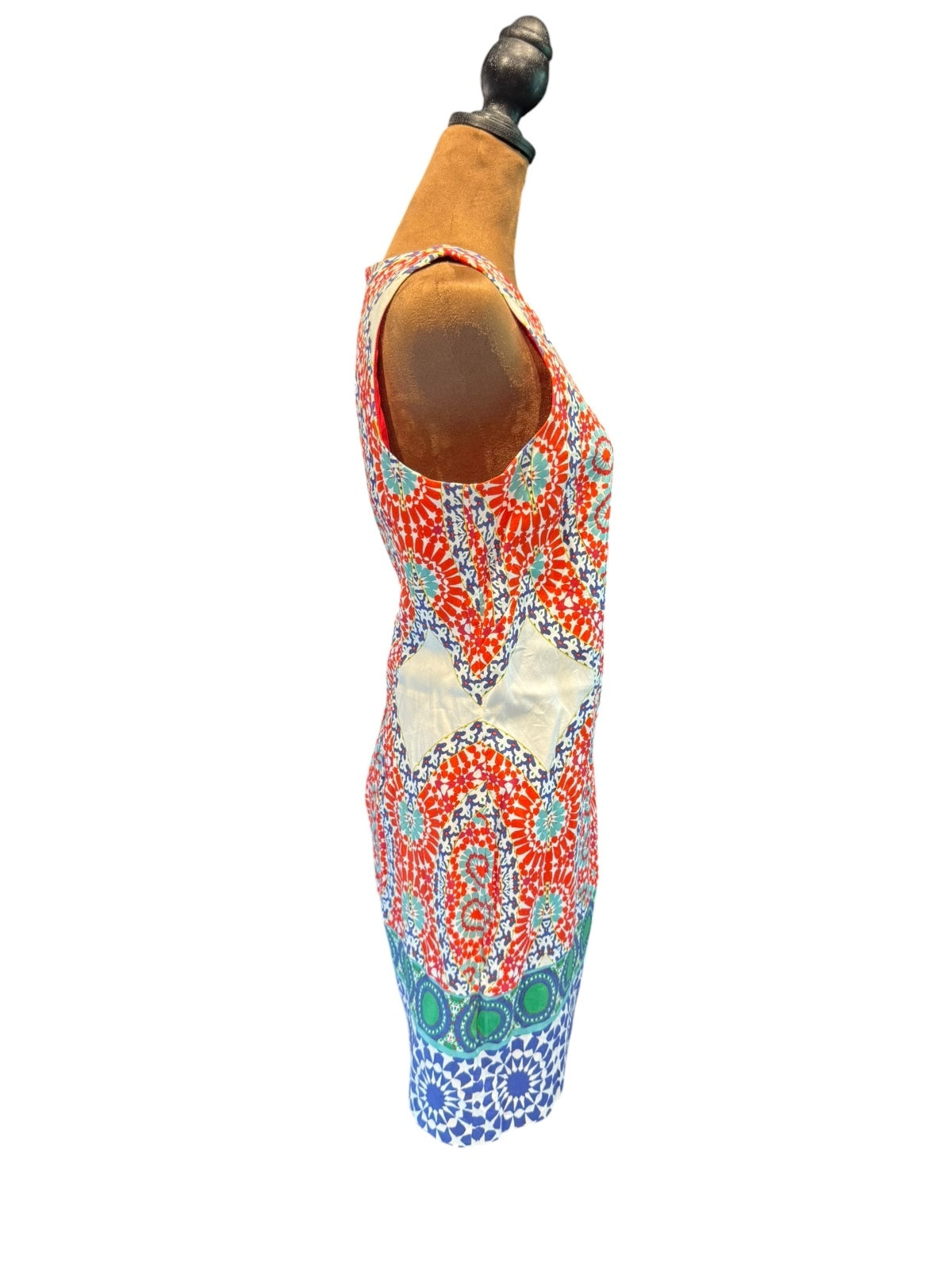 London Times Vibrant Geometric Print Sheath Dress