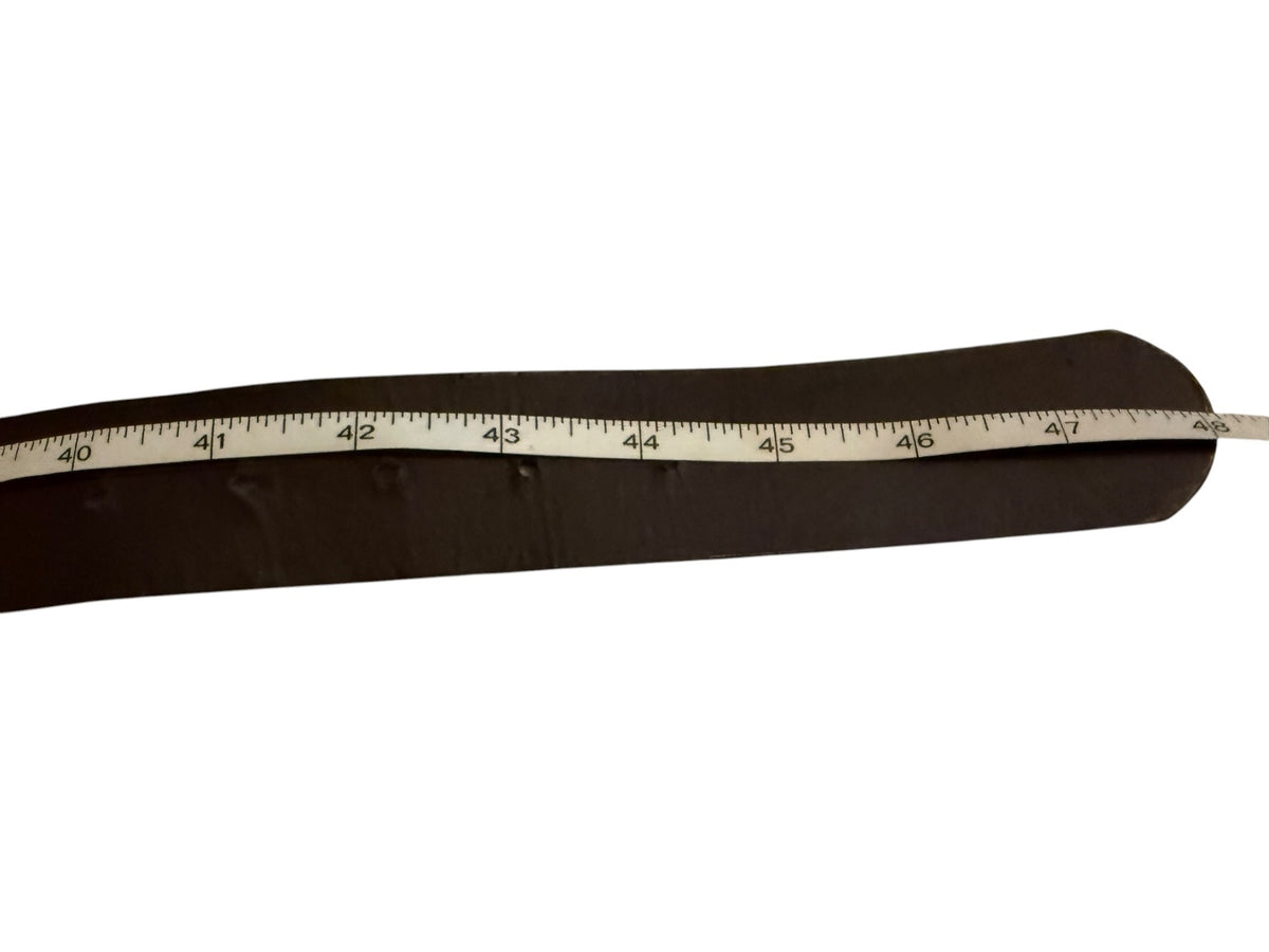 Vintage Brown Leather Belt with Ornate Round Buckle and Floral Embossing