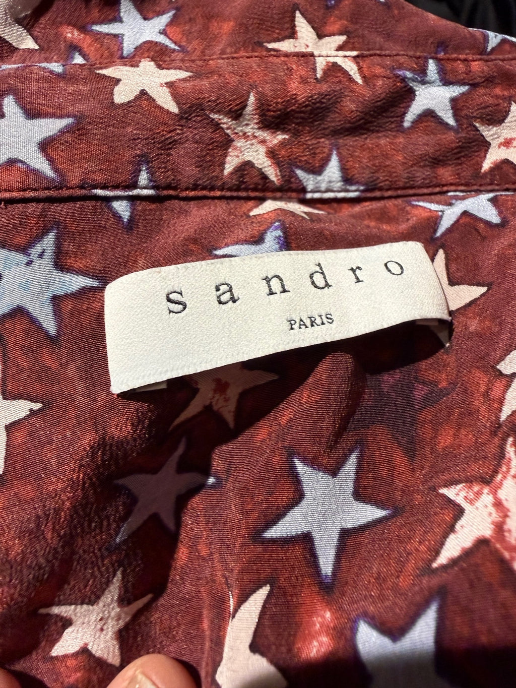 Sandro Paris Star-Print Button-Up Shirt
