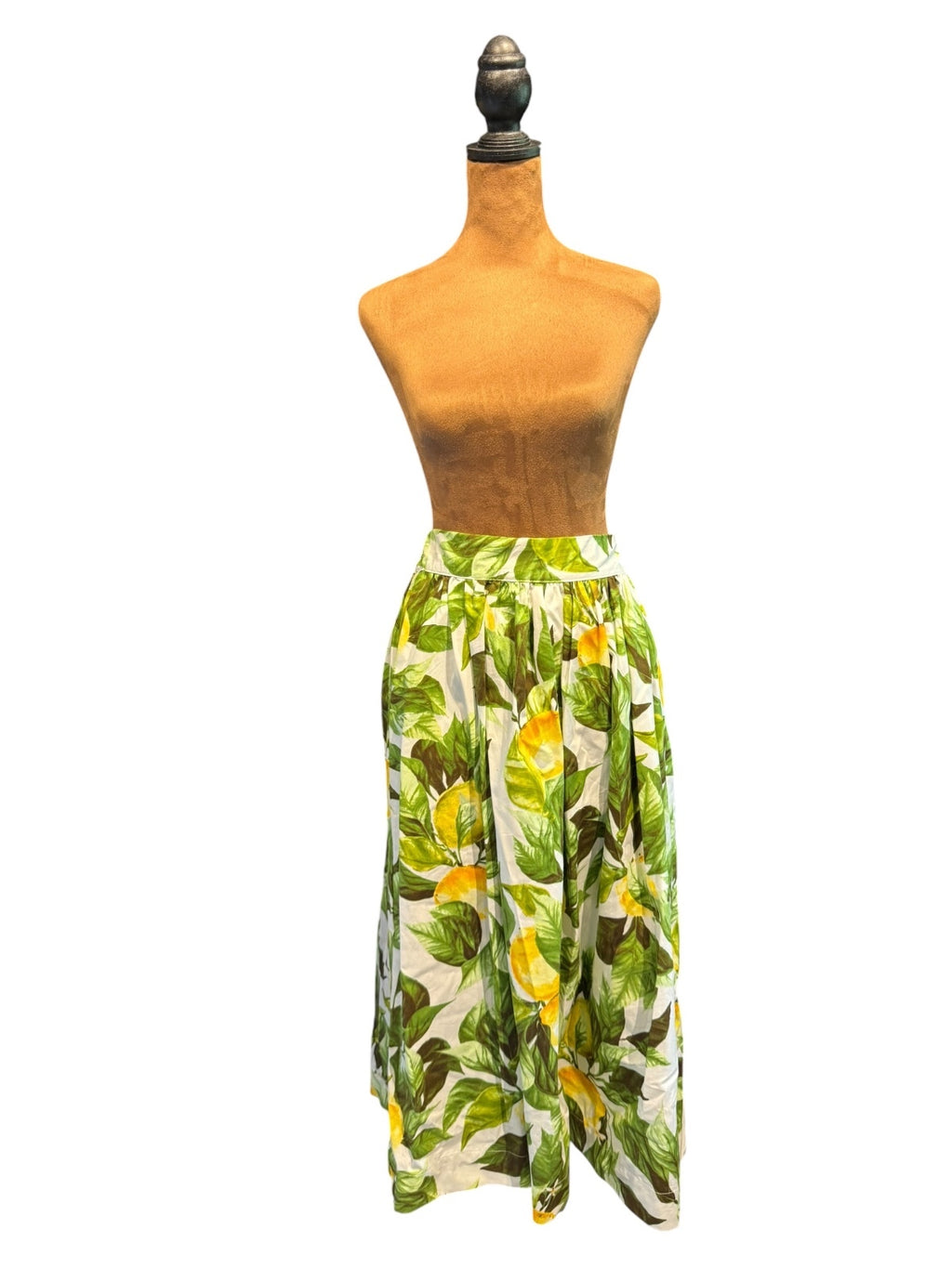 Gallery Andorra Lemon Print Midi Skirt