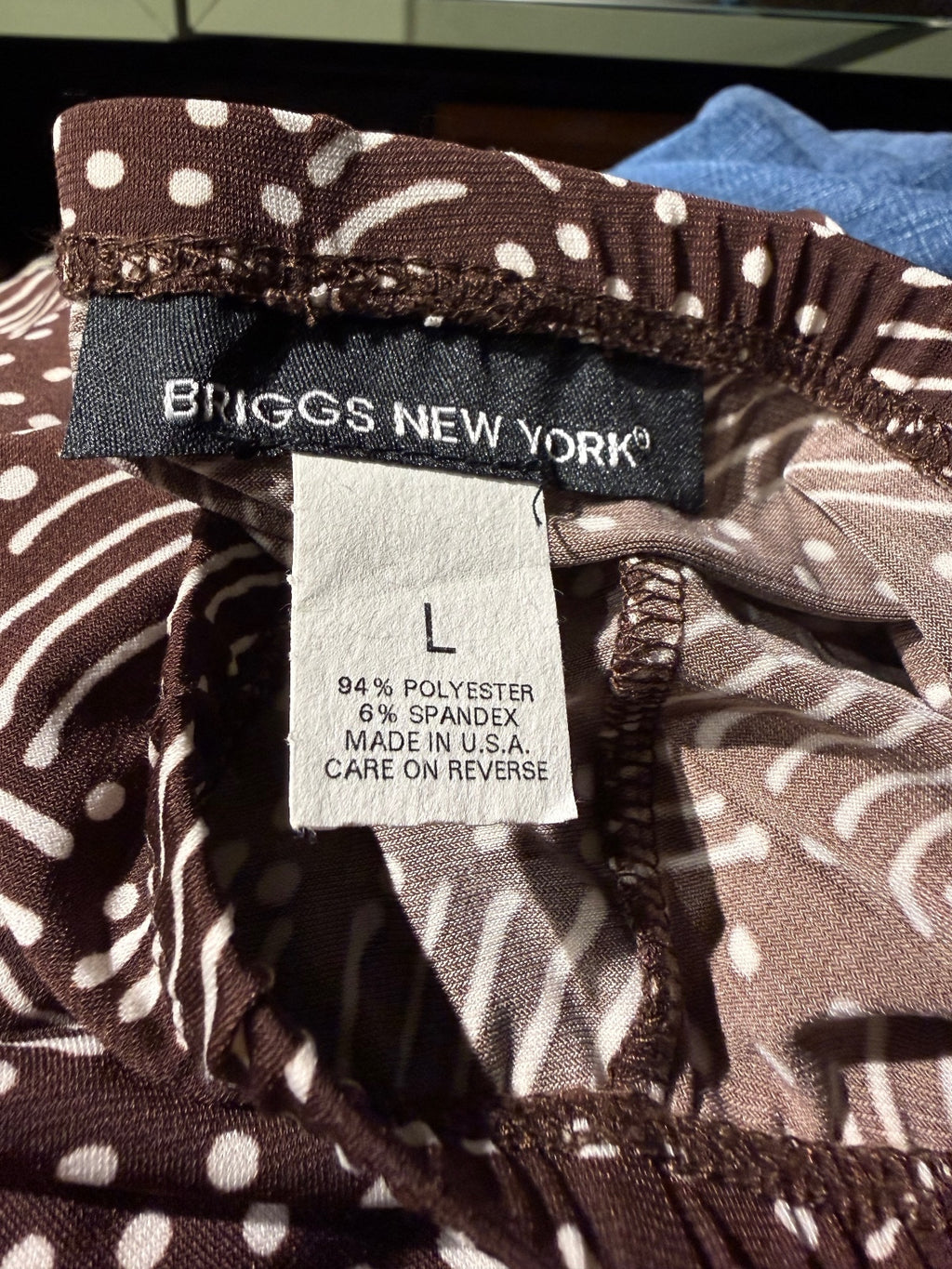 Briggs New York Brown and Cream Stretch Midi Skirt