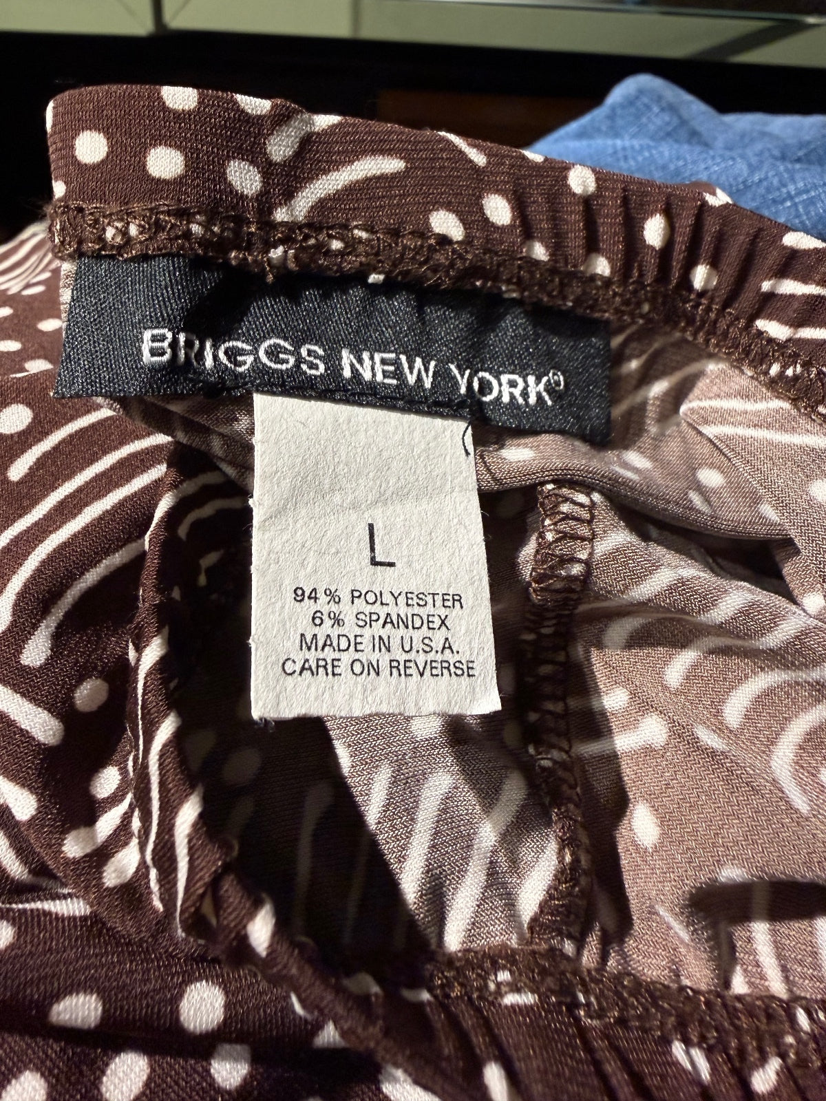 Briggs New York Brown and Cream Stretch Midi Skirt
