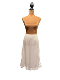 Vintage Mel-Lin White Nylon Half Slip with Lace Trim