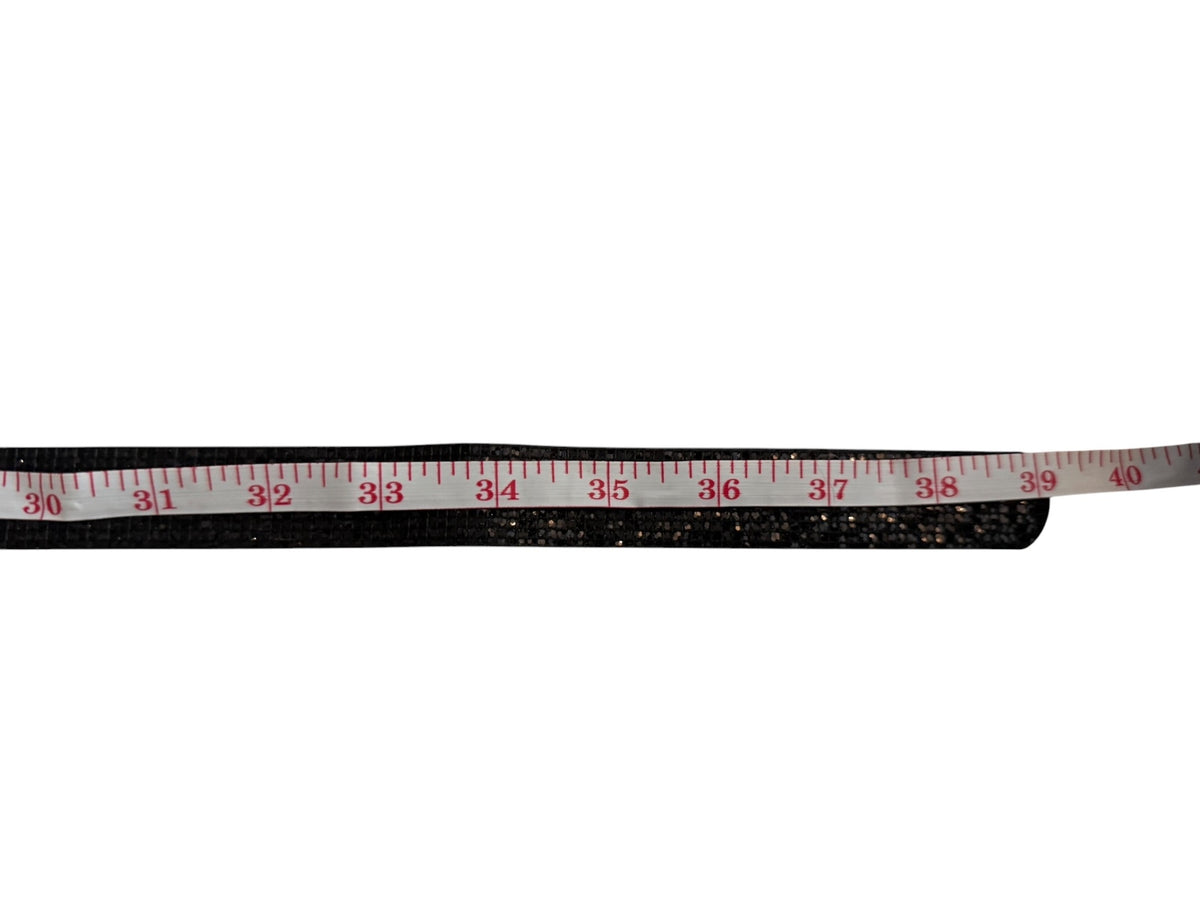 Black Textured Glam Belt with Rectangular Buckle