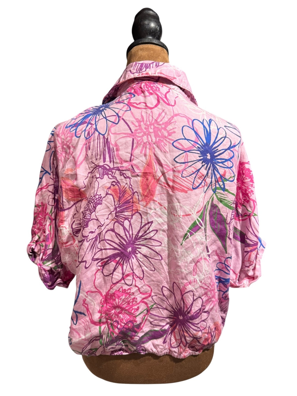 KUT from the Kloth Pink Floral Button-Up Shirt