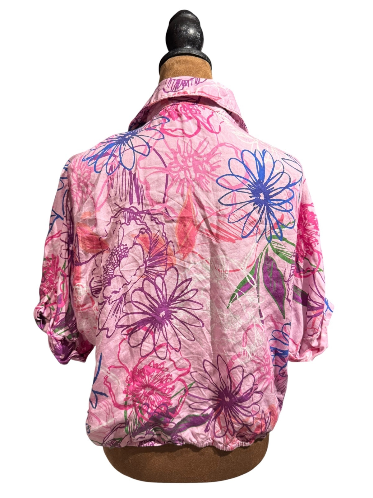 KUT from the Kloth Pink Floral Button-Up Shirt