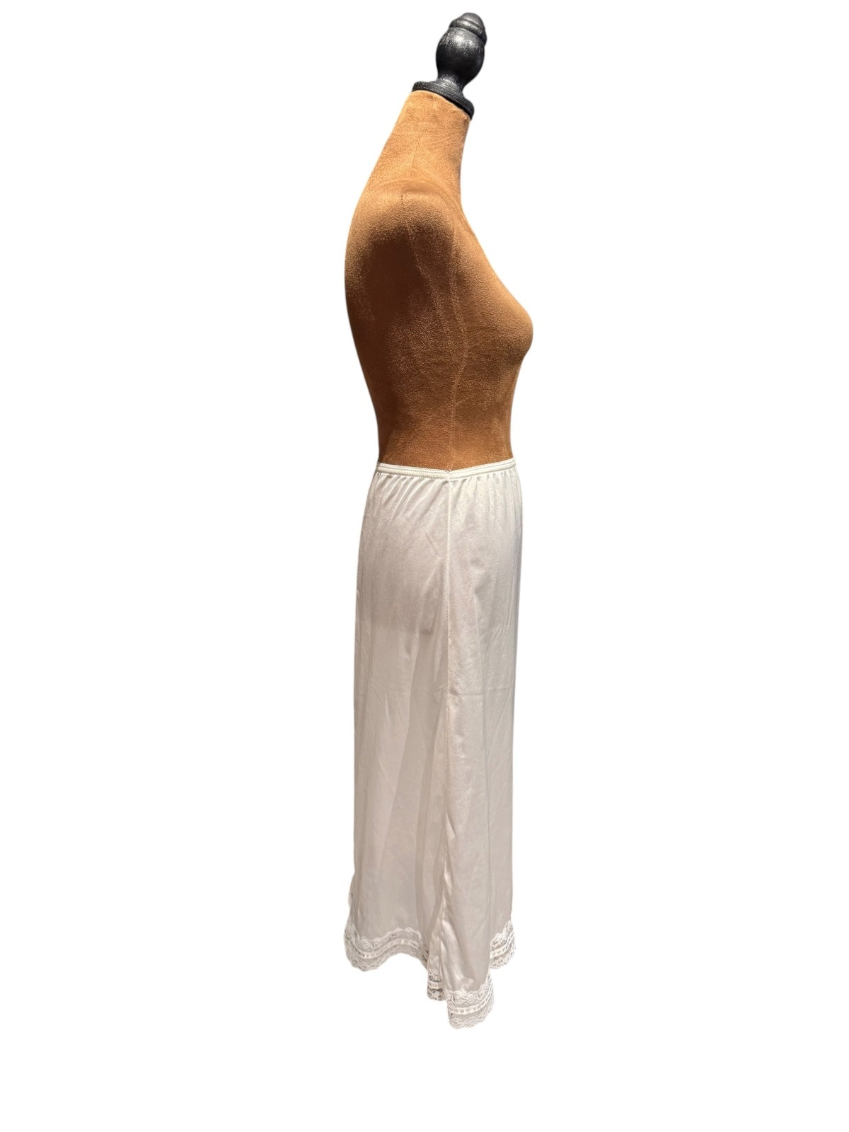 Vintage Mel-Lin White Nylon Half Slip with Lace Trim