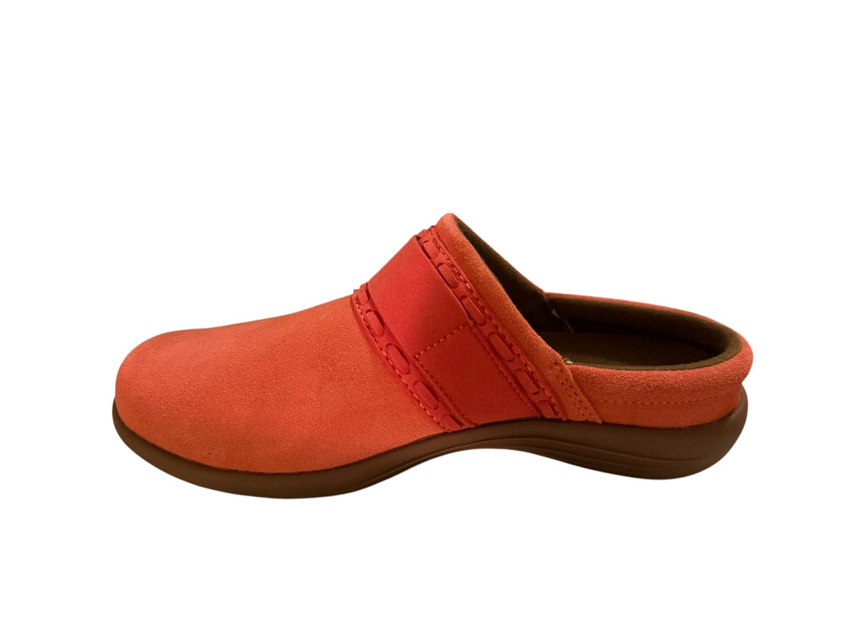 Revitalign Women's Red Suede Clogs Slip-Ons