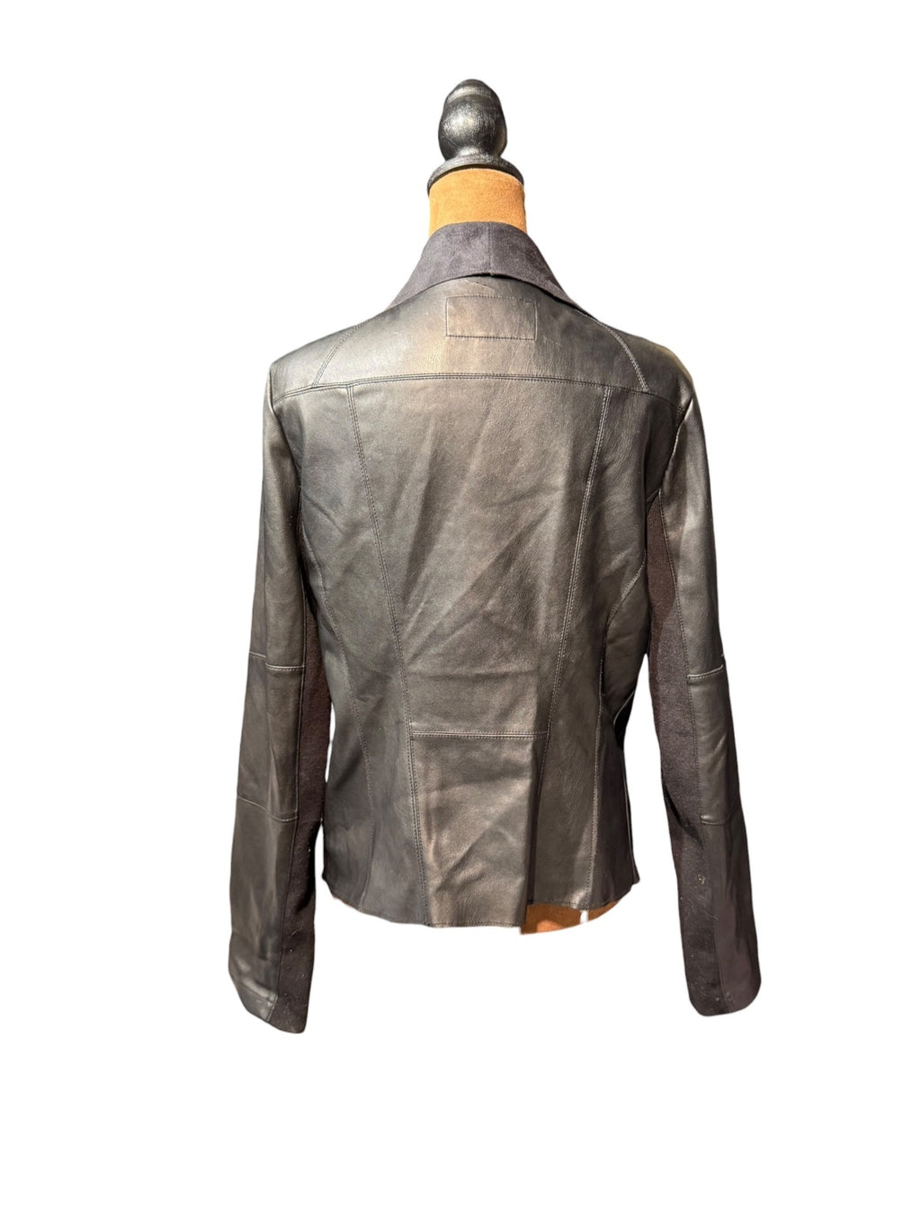 Bar III Women's Faux Leather Jacket with Suede Collar
