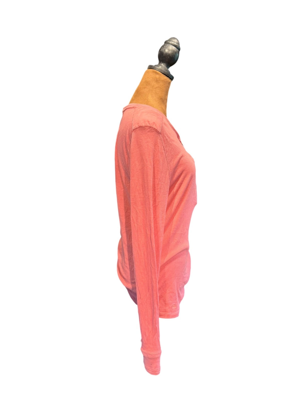 Ralph Lauren Long Sleeve Pink Ribbed Cotton Top
