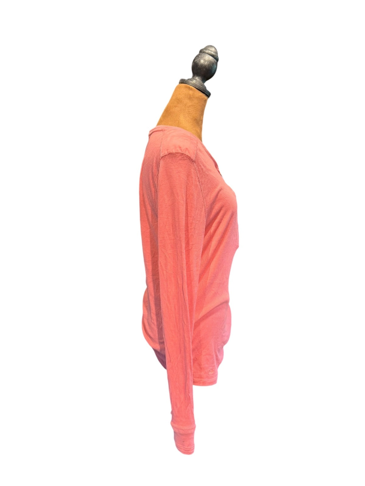 Ralph Lauren Long Sleeve Pink Ribbed Cotton Top