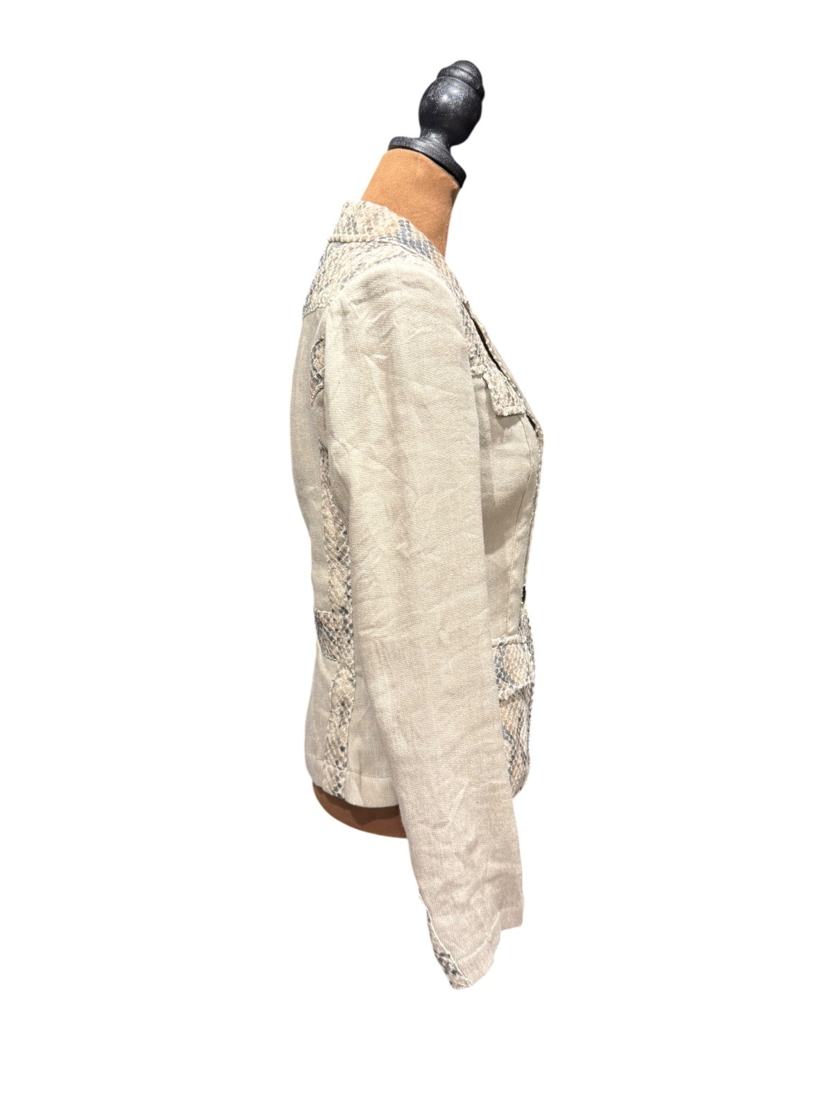 Save The Queen Women's Snake Print Linen Blazer Jacket