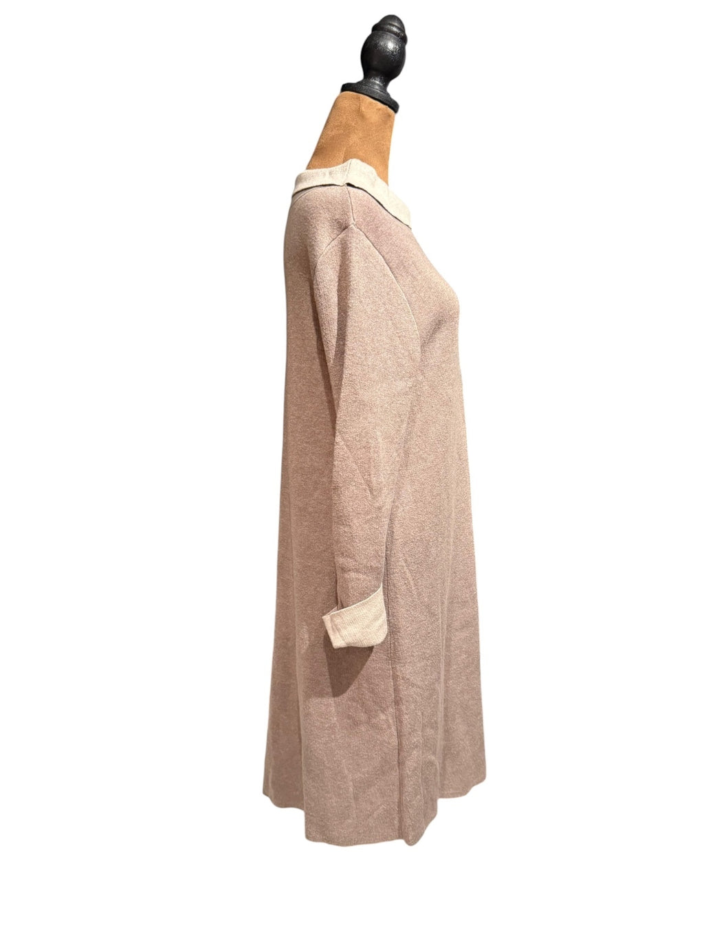 Adrienne Vittadini Beige Long Sleeve Knit Dress