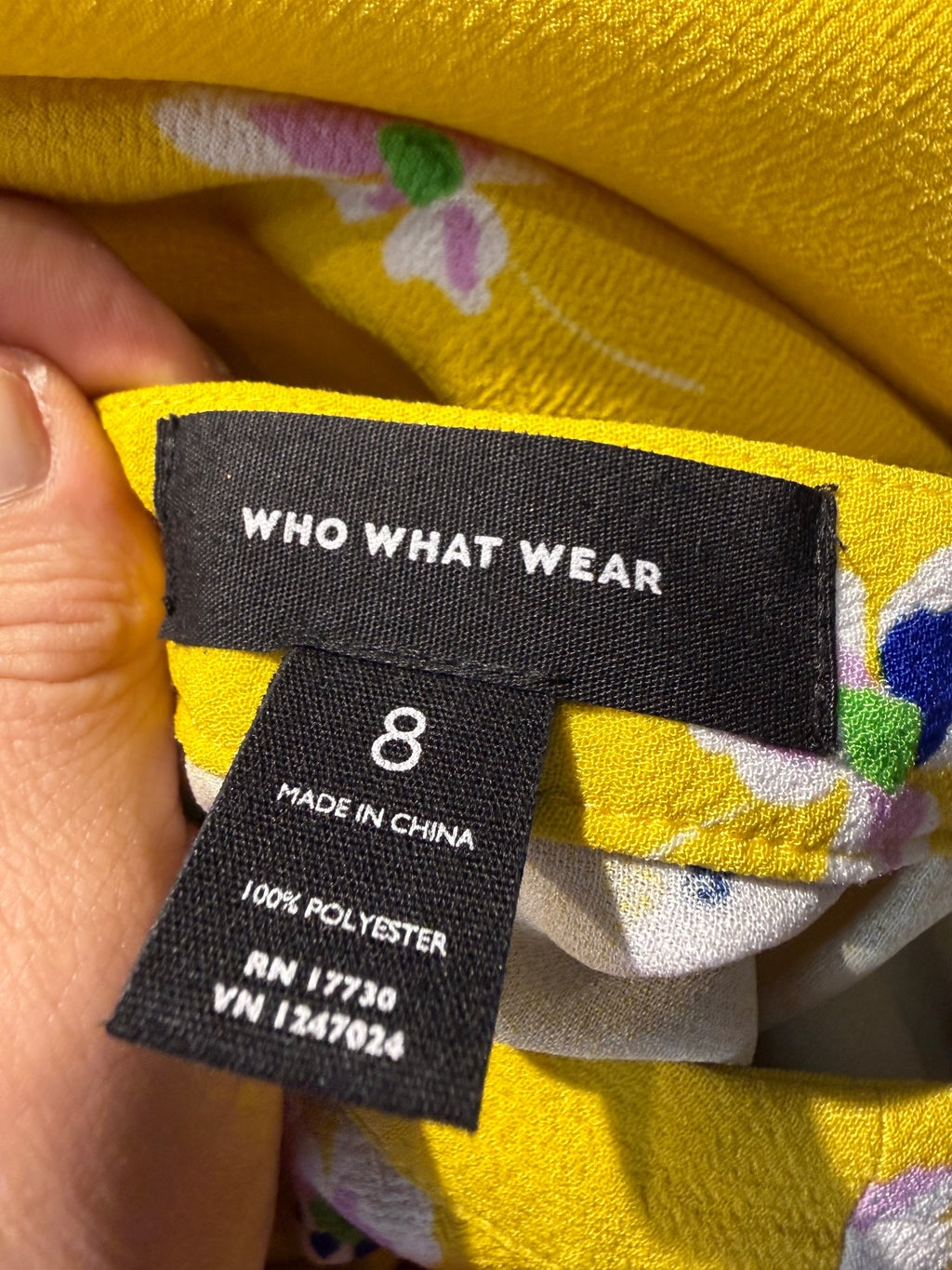 Who What Wear Yellow Floral Midi Skirt
