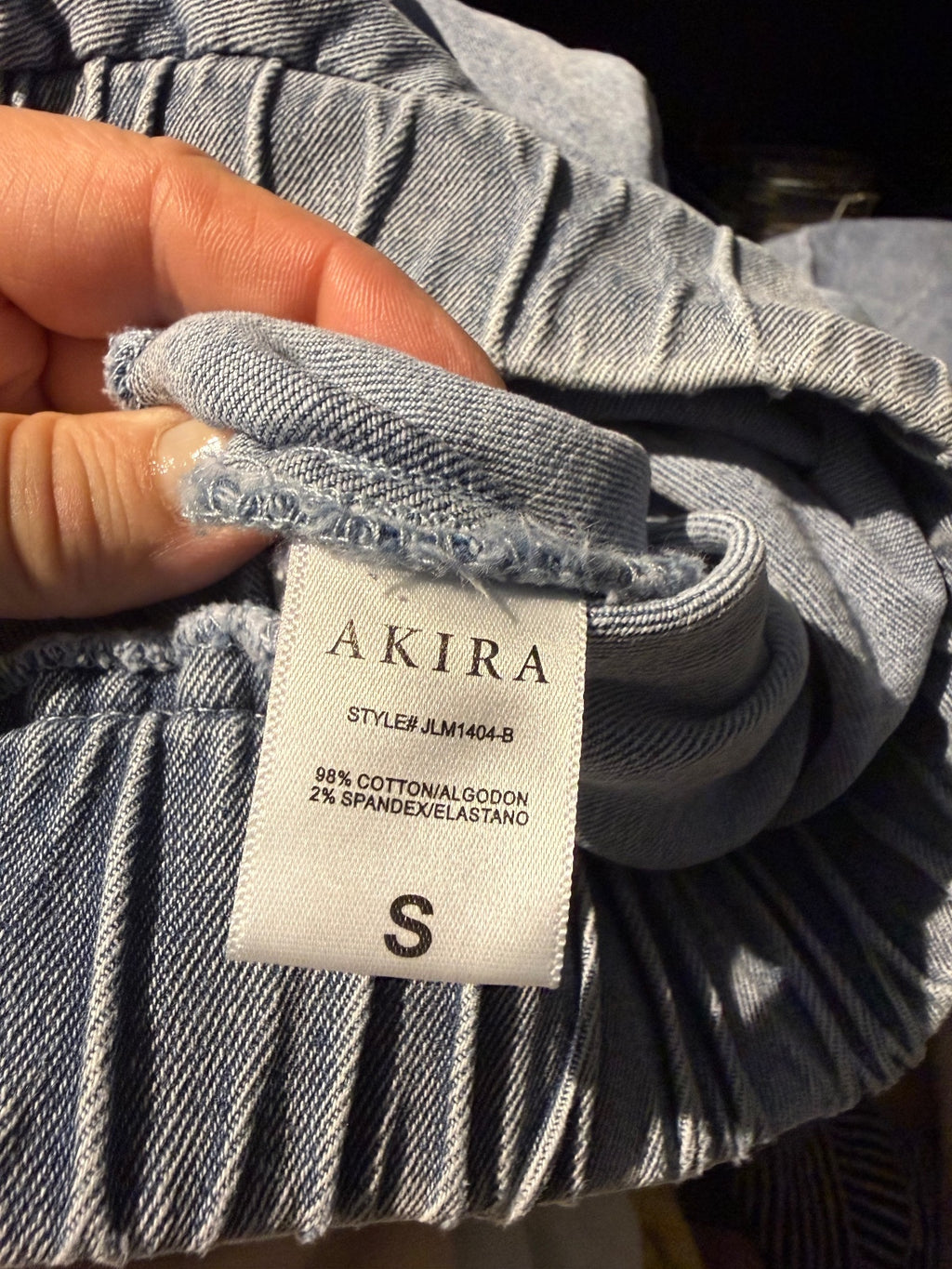 Akira Light Blue Denim Maxi Skirt with High Side Slits