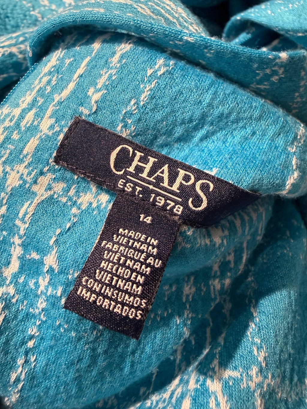 Chaps Classic Blue Plaid Sleeveless Dress with Waist Tie