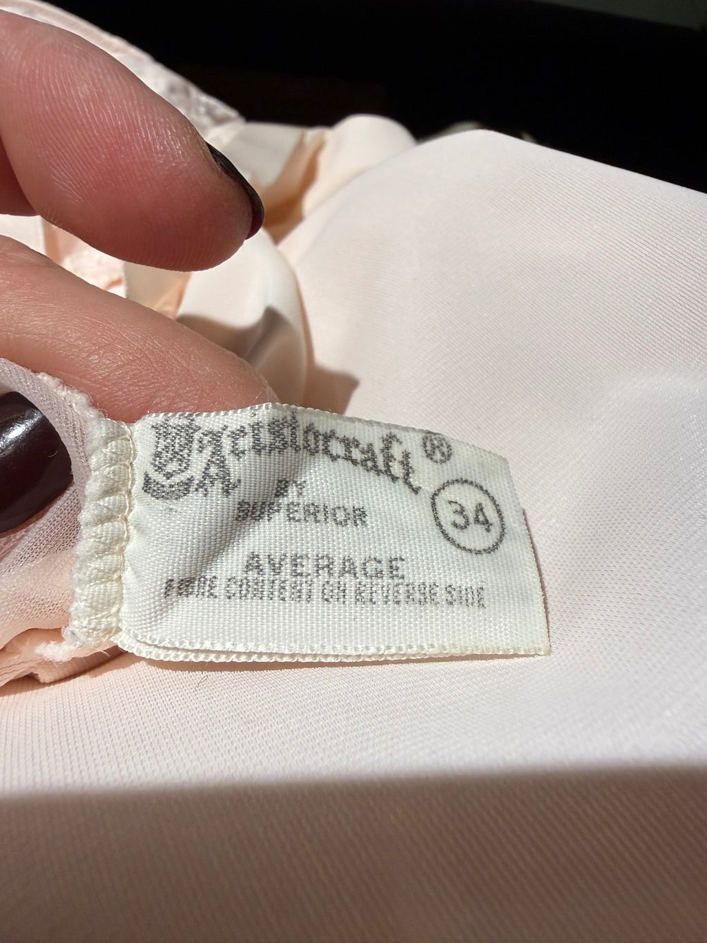 Vintage Aristocrat Peach Slip Dress with Embroidered Detail