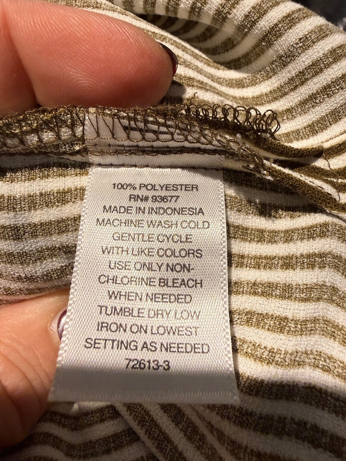 Worthington Striped Button-Up Shirt - Olive and White