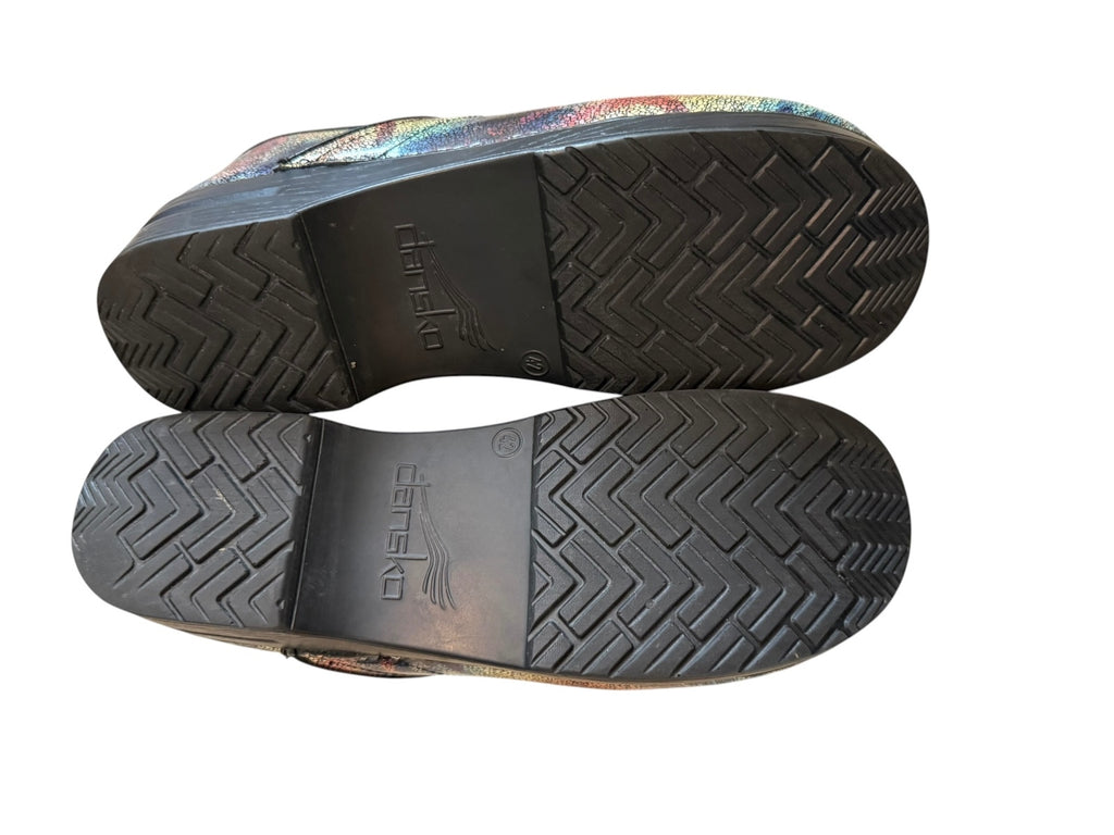 Dansko Multi-Color Patent Leather Clogs