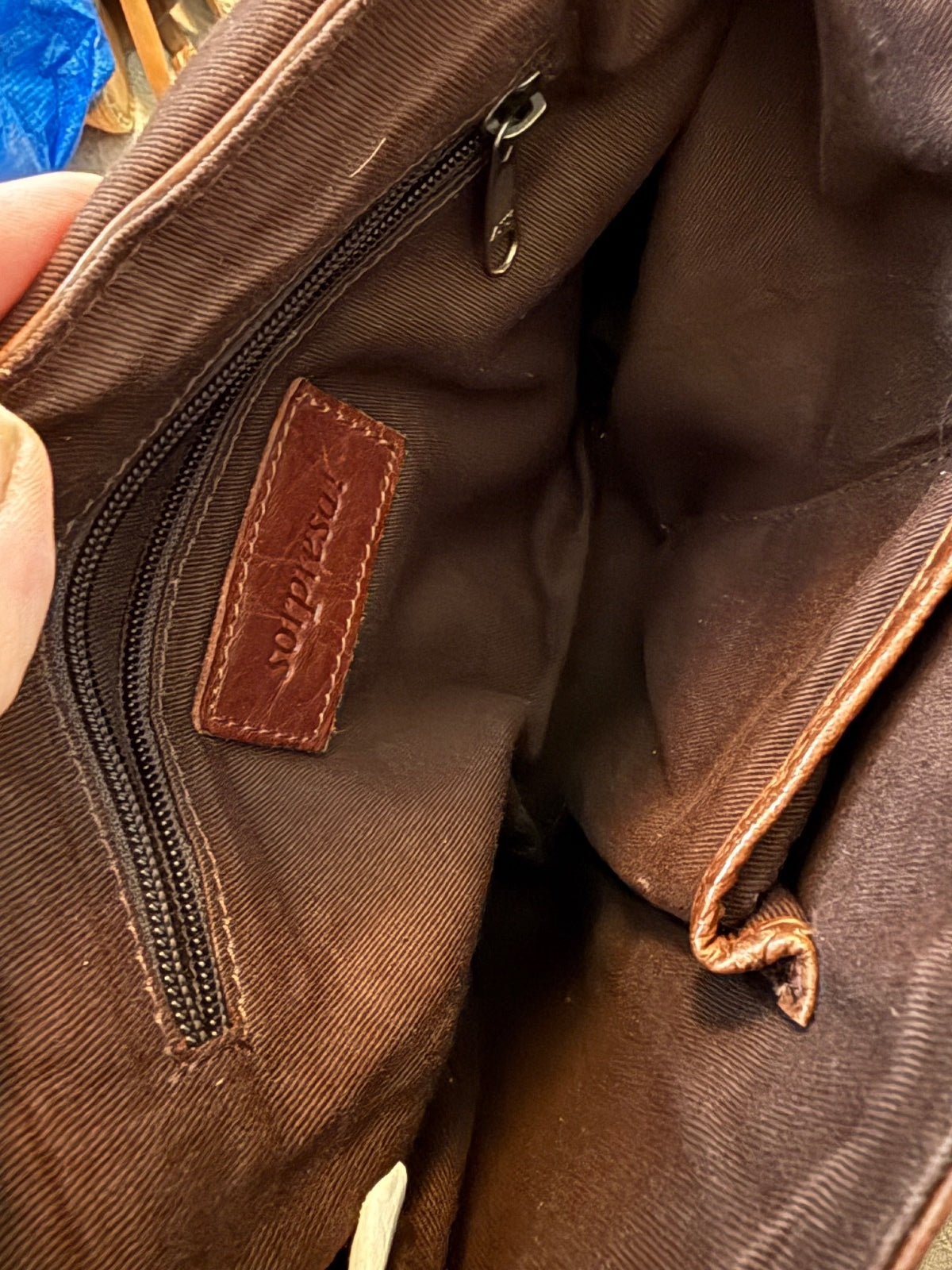 Sorpresa Genuine Leather Brown Embossed Shoulder Bag