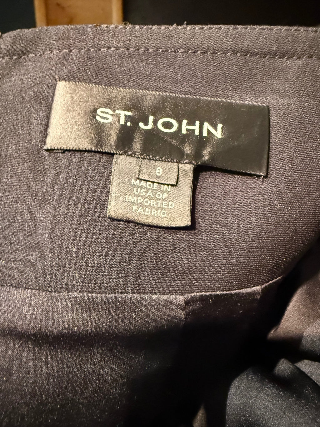 St. John Black Draped Pencil Skirt
