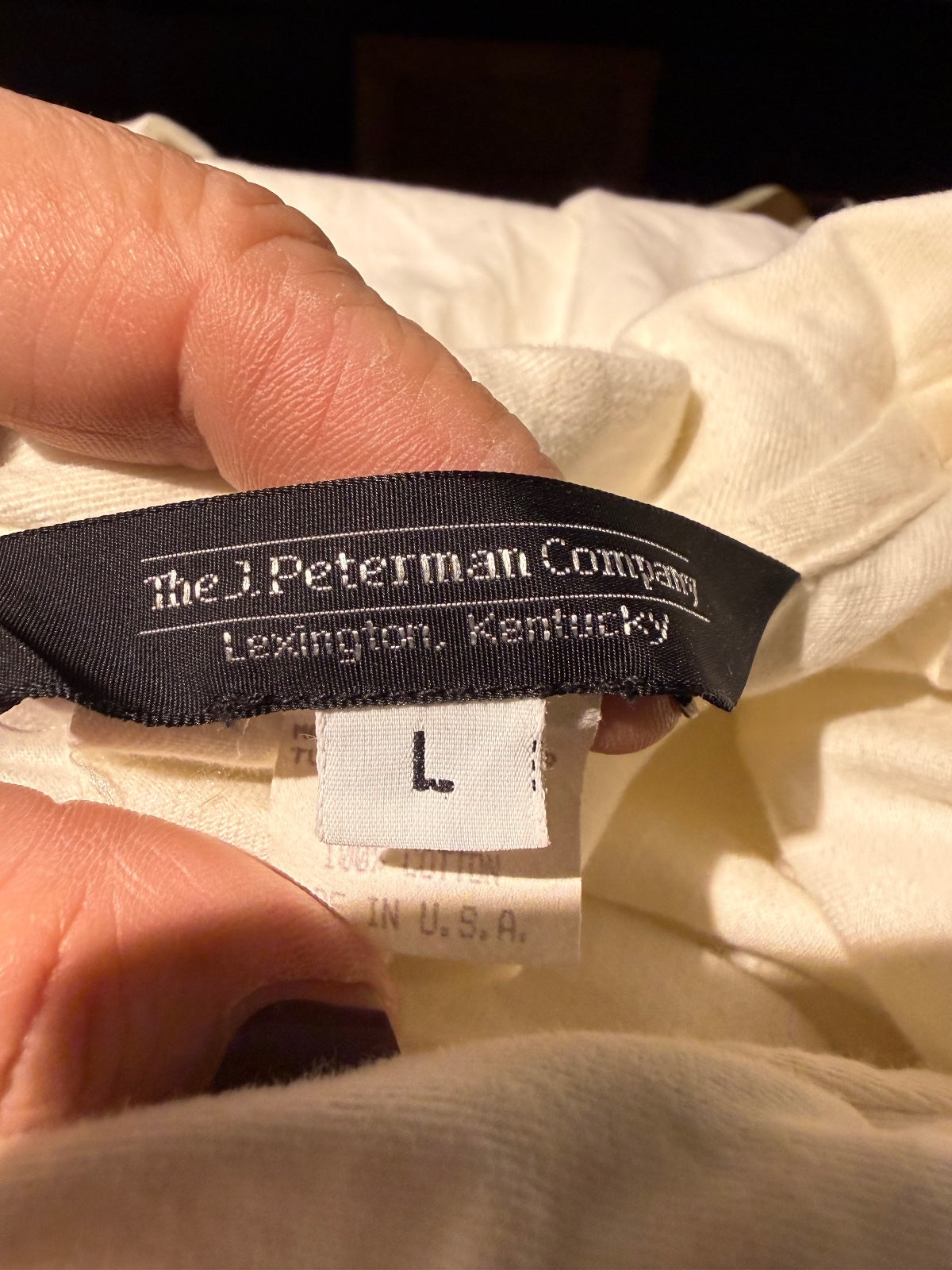 J Peterman Vintage White Cotton Nightgown with Lace Trim