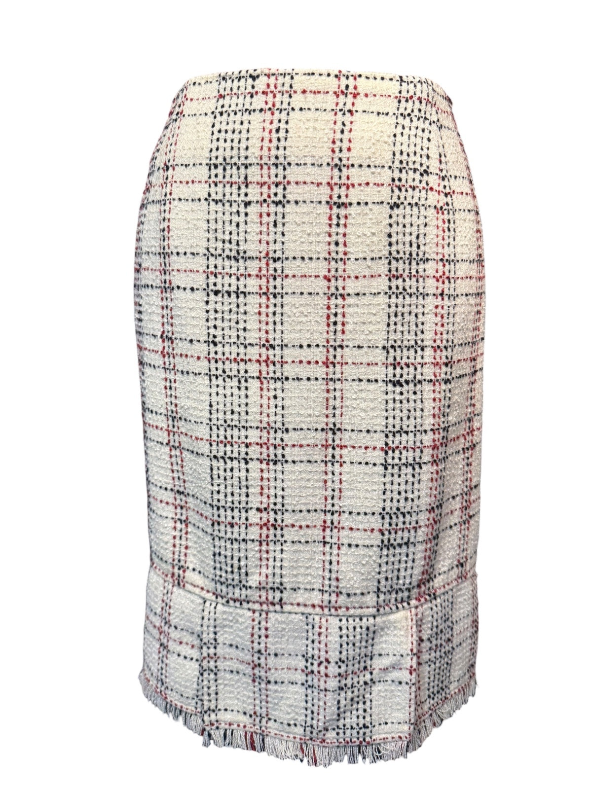 Classic Plaid Tweed Pencil Skirt