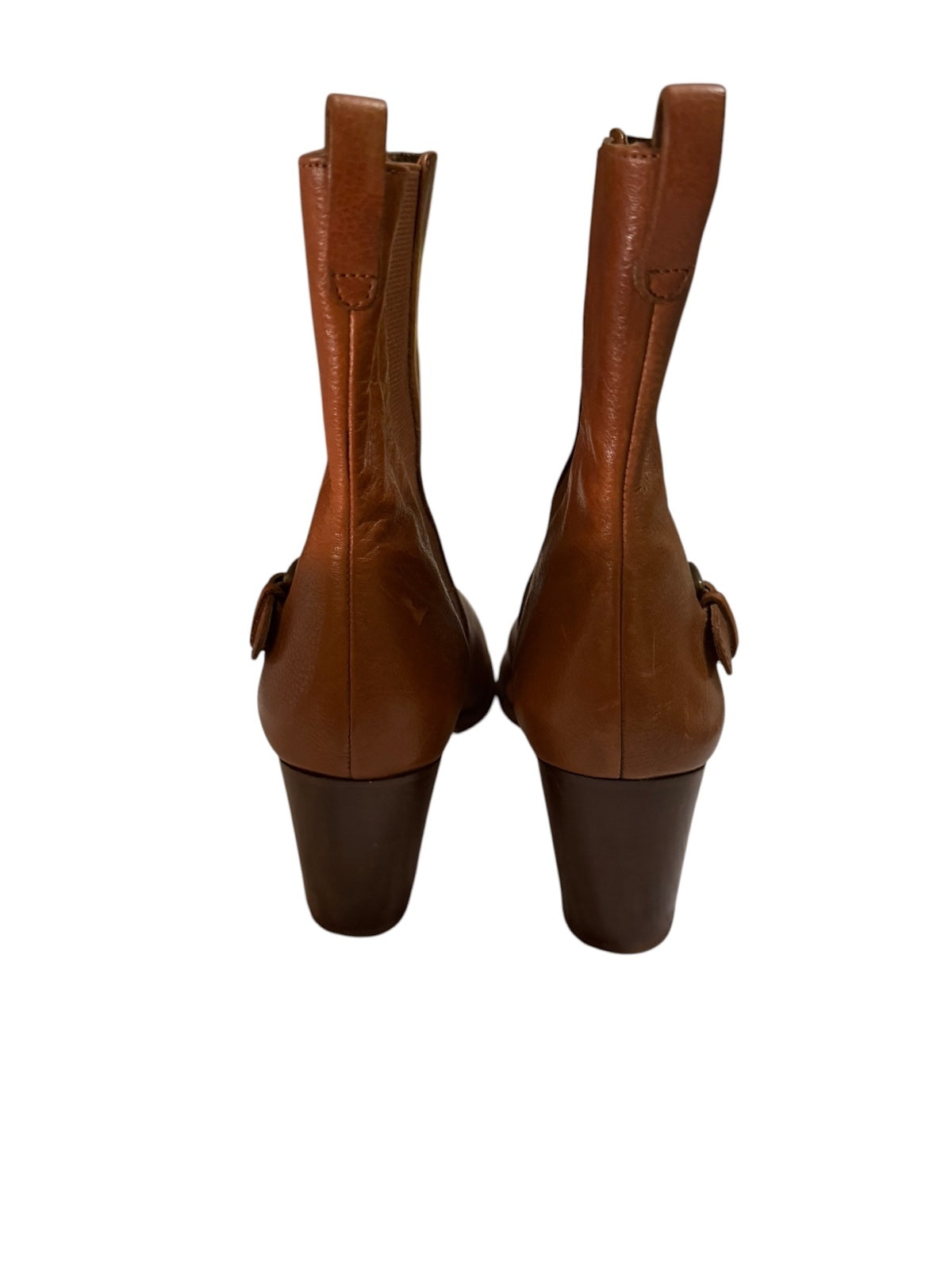 Cole Haan Brown Leather Ankle Boots with Block Heel