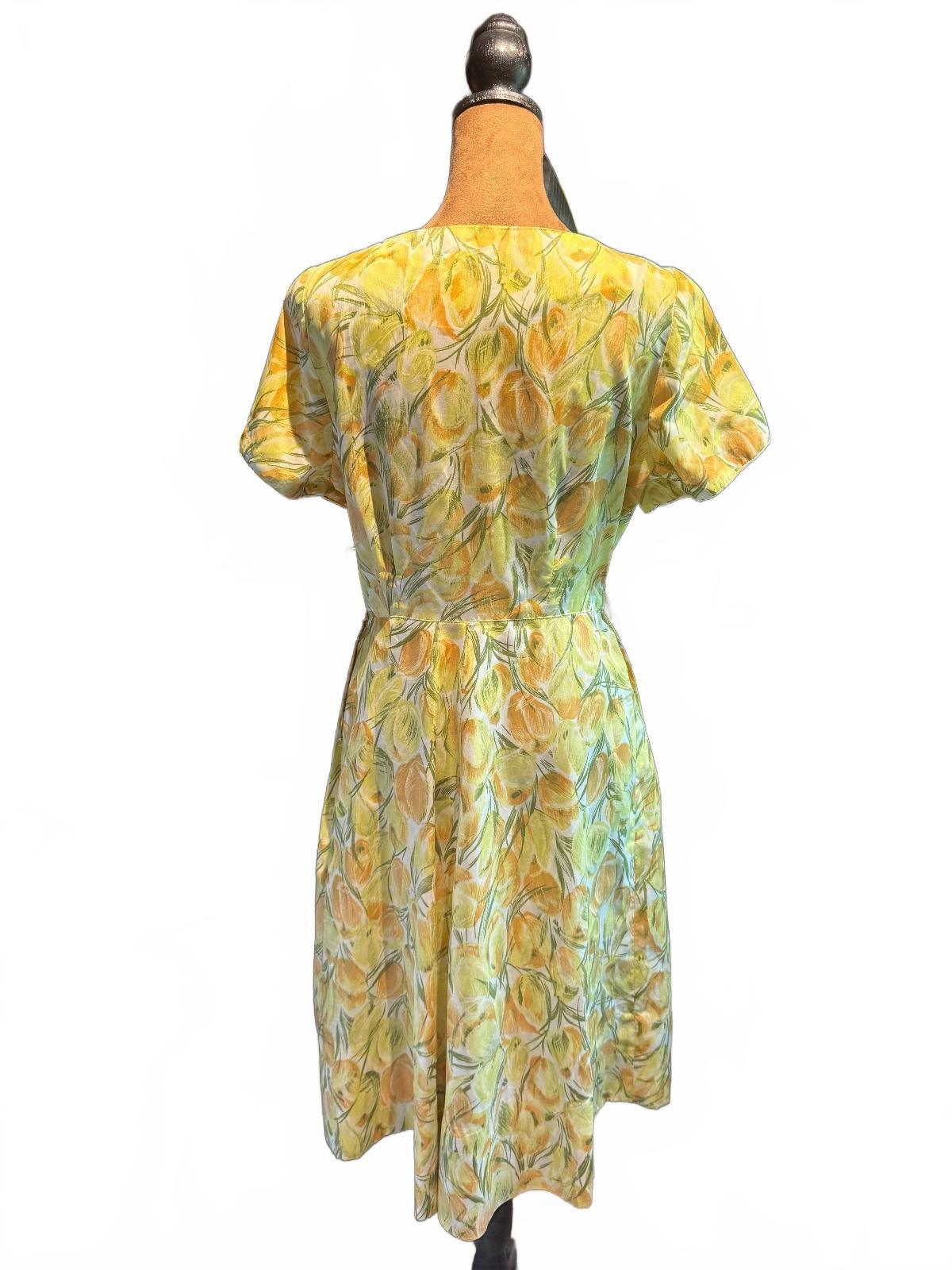 Vintage Korell Yellow Floral Dress