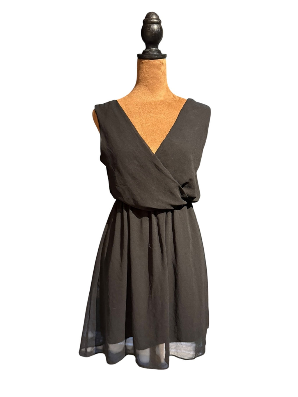 Poof Black Sleeveless V-Neck Dress