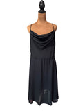Wendy One Black Sheer Sleeveless Midi Dress with Cowl Neck