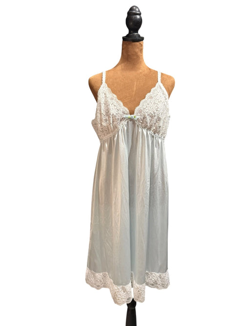Shadowline Light Blue Lace Trim Nightgown